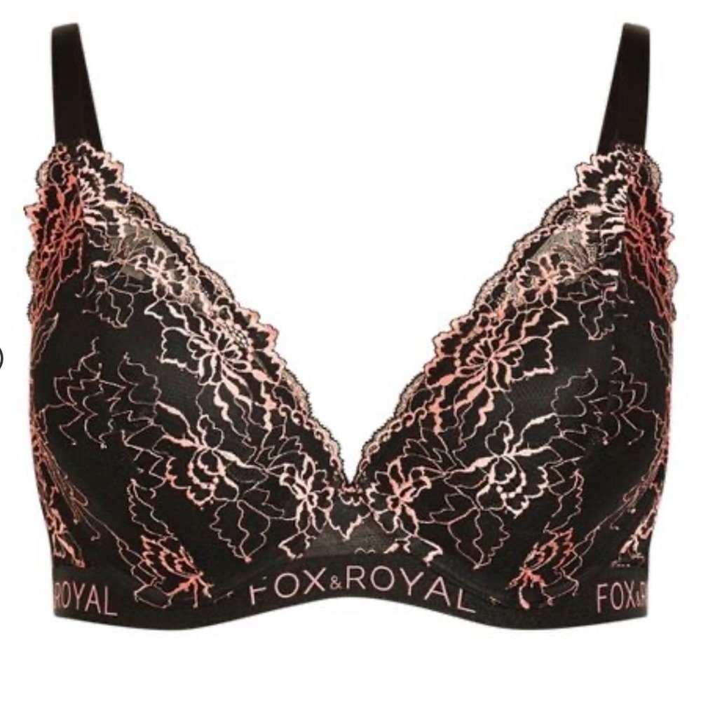FOX & ROYAL Gizela Underwire Bra 36DDD Plus Size Black